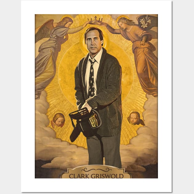 Saint Clark Griswold // Christmas Vacation Fan Art Wall Art by darklordpug